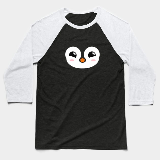 Cute Penguin (transparent head) Baseball T-Shirt by Lumos19Studio